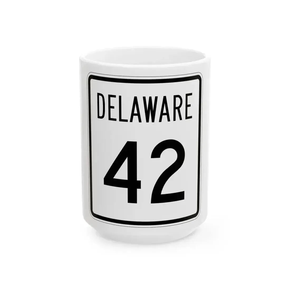 Delaware 42 1955 (Delaware) (Road Sign) White Coffee Mug 15oz - Go Mug Yourself