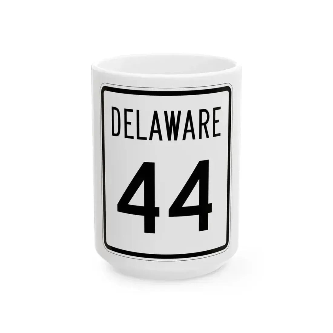 Delaware 44 1955 (Delaware) (Road Sign) White Coffee Mug 15oz - Go Mug Yourself