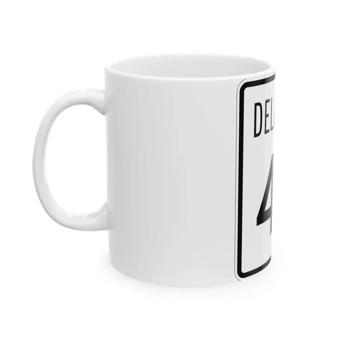 Delaware 44 1955 (Delaware) (Road Sign) White Coffee Mug - Go Mug Yourself