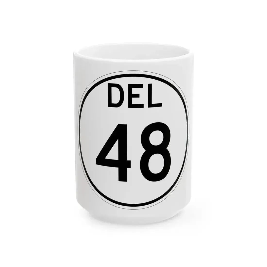 Delaware 48 1964 (Delaware) (Road Sign) White Coffee Mug 15oz - Go Mug Yourself