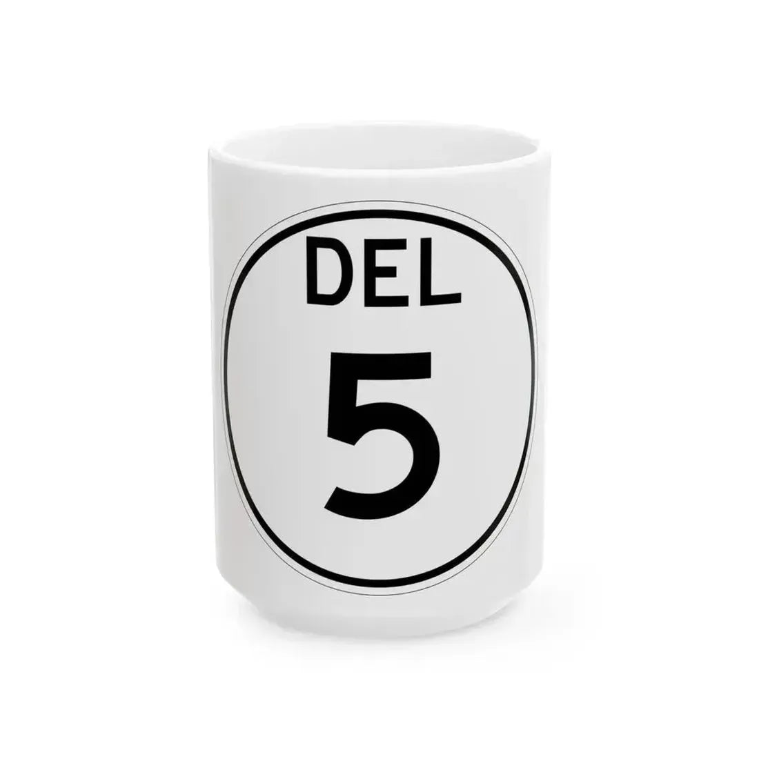 Delaware 5 1964 (Delaware) (Road Sign) White Coffee Mug 15oz - Go Mug Yourself