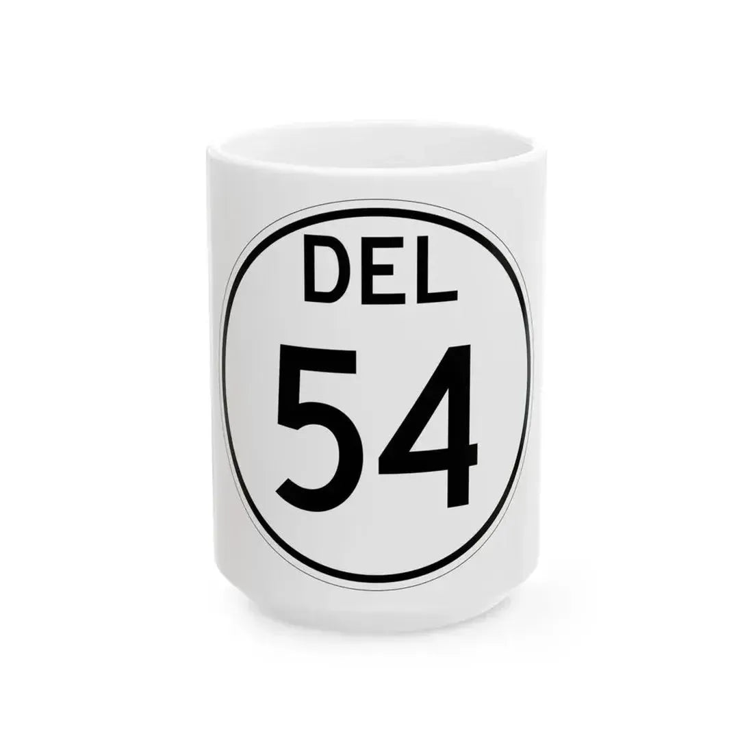 Delaware 54 1964 (Delaware) (Road Sign) White Coffee Mug 15oz - Go Mug Yourself