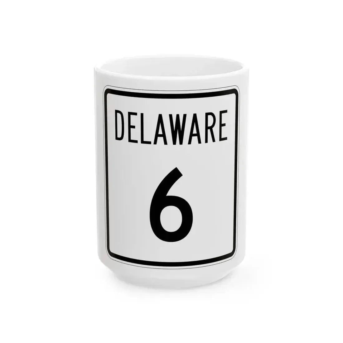 Delaware 6 1955 (Delaware) (Road Sign) White Coffee Mug 15oz - Go Mug Yourself