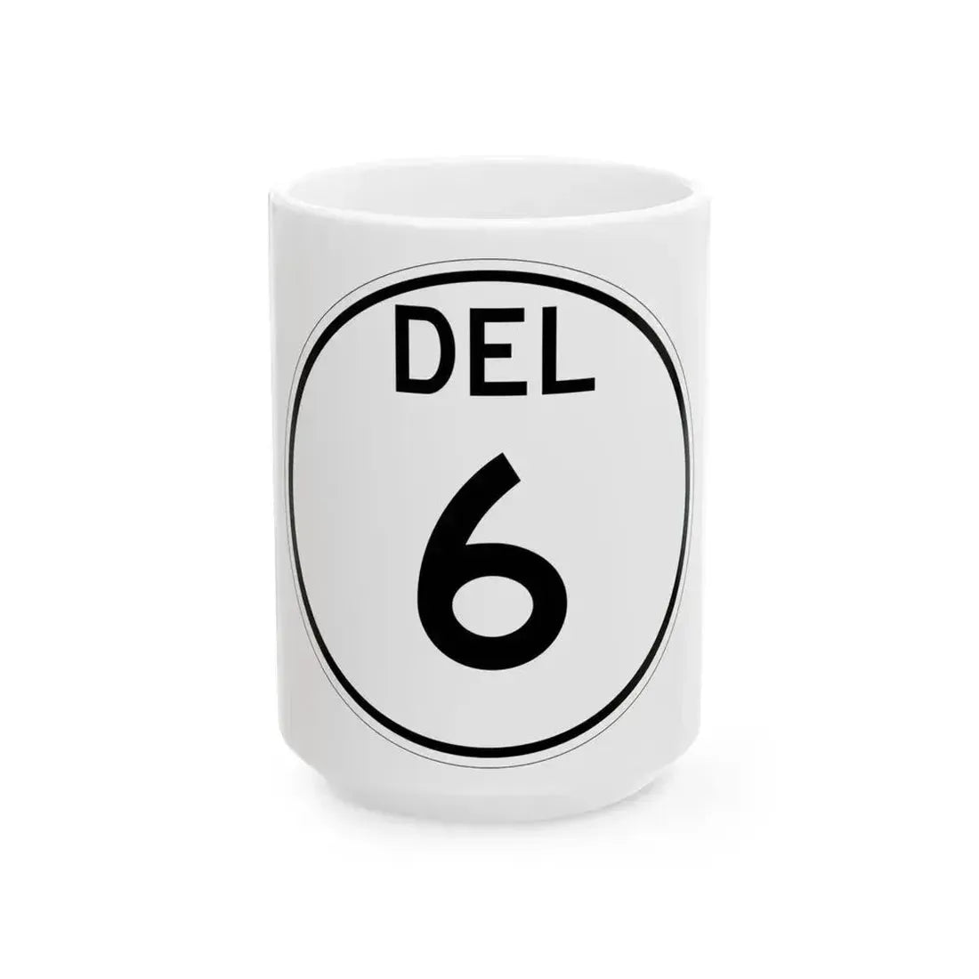 Delaware 6 1964 (Delaware) (Road Sign) White Coffee Mug 15oz - Go Mug Yourself