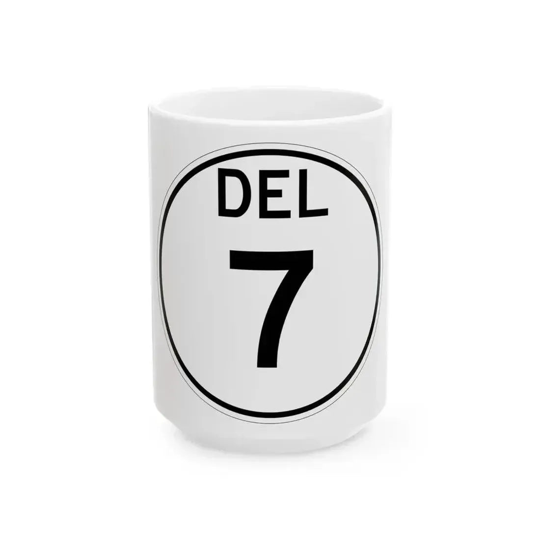 Delaware 7 1964 (Delaware) (Road Sign) White Coffee Mug 15oz - Go Mug Yourself