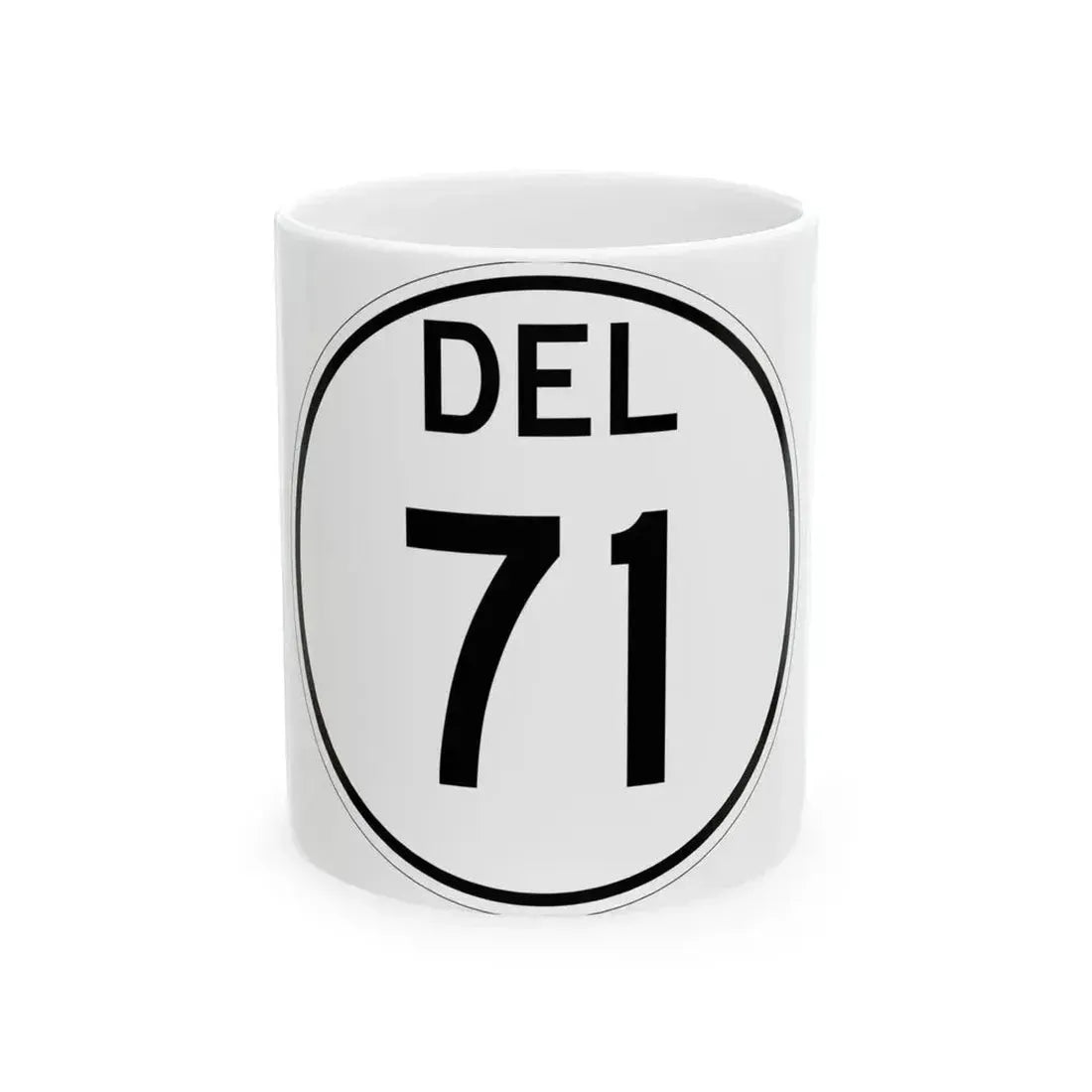 Delaware 71 1964 (Delaware) (Road Sign) White Coffee Mug 11oz - Go Mug Yourself