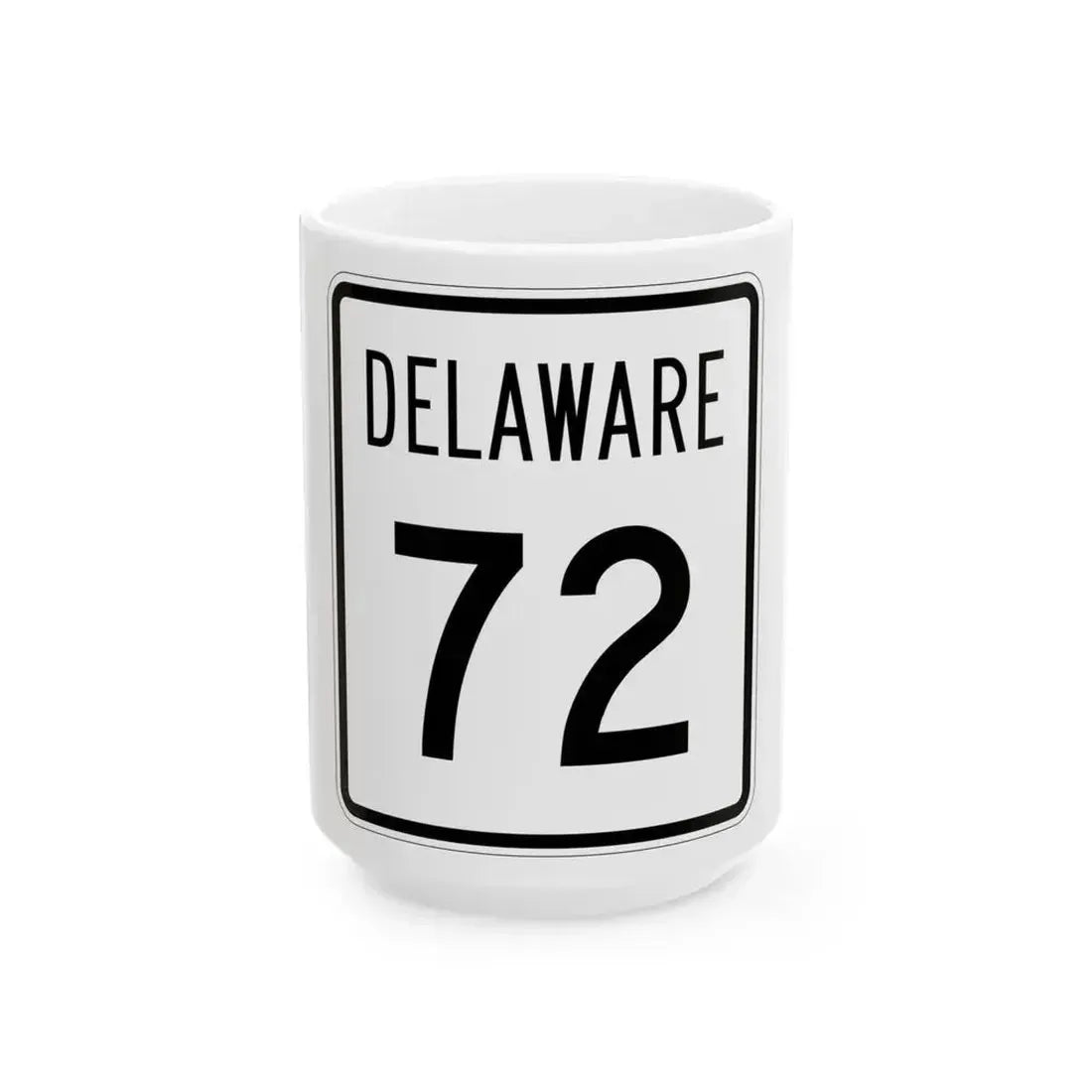Delaware 72 1955 (Delaware) (Road Sign) White Coffee Mug 15oz - Go Mug Yourself
