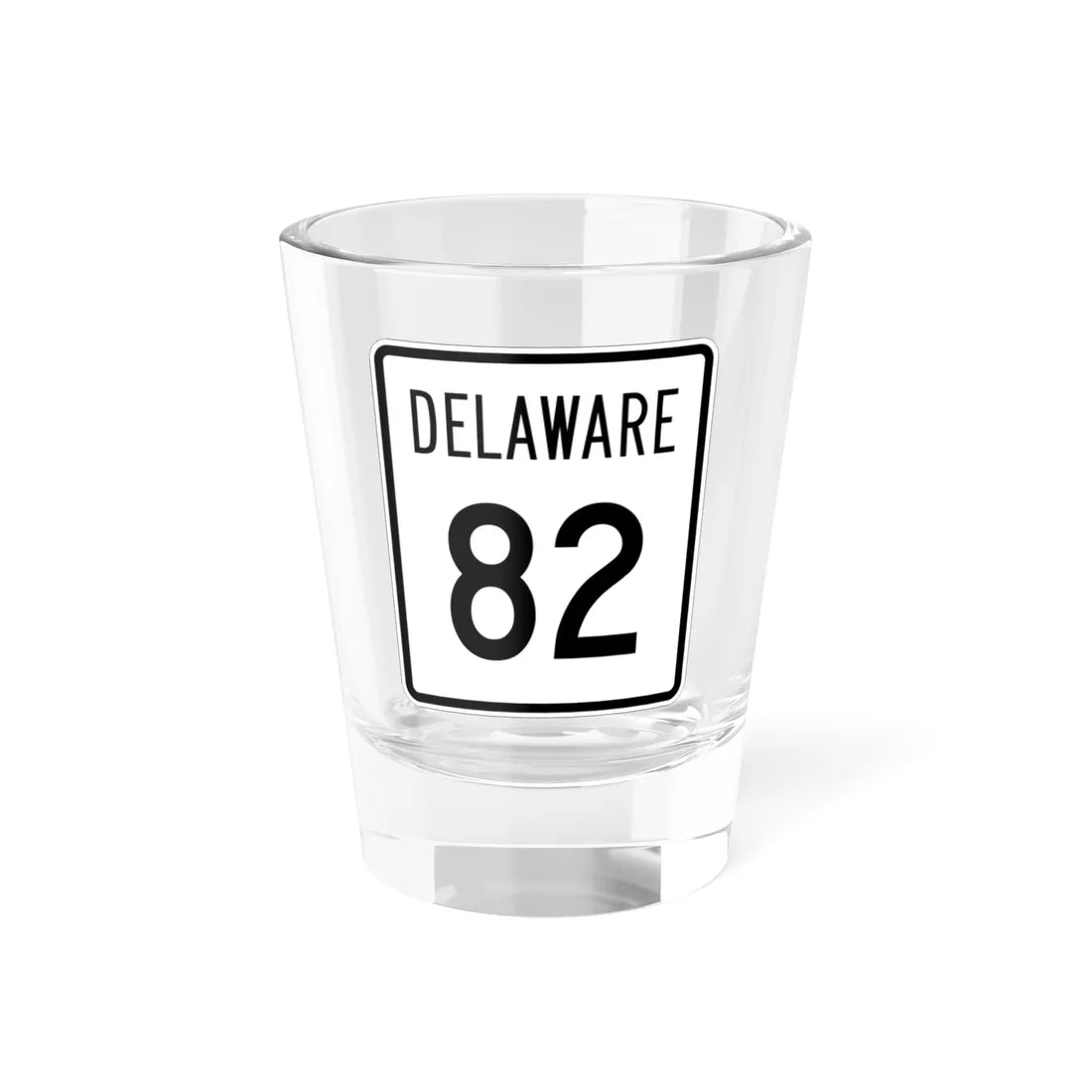 Delaware 82 1955 (Delaware) (Road Sign) Shot Glass 1.5oz 1.5oz - Go Mug Yourself