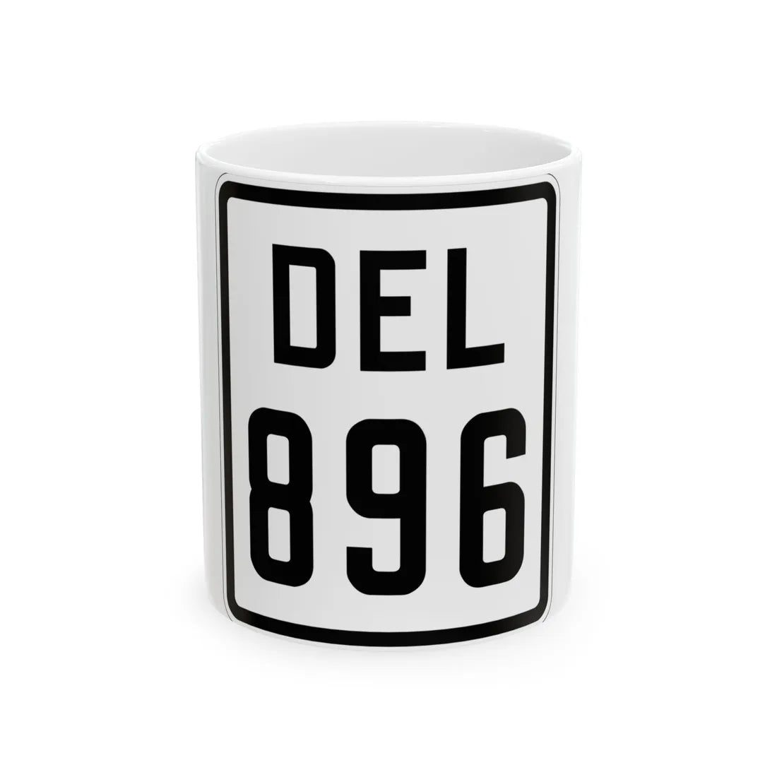 Delaware 896 1926 (Delaware) (Road Sign) White Coffee Mug 11oz - Go Mug Yourself