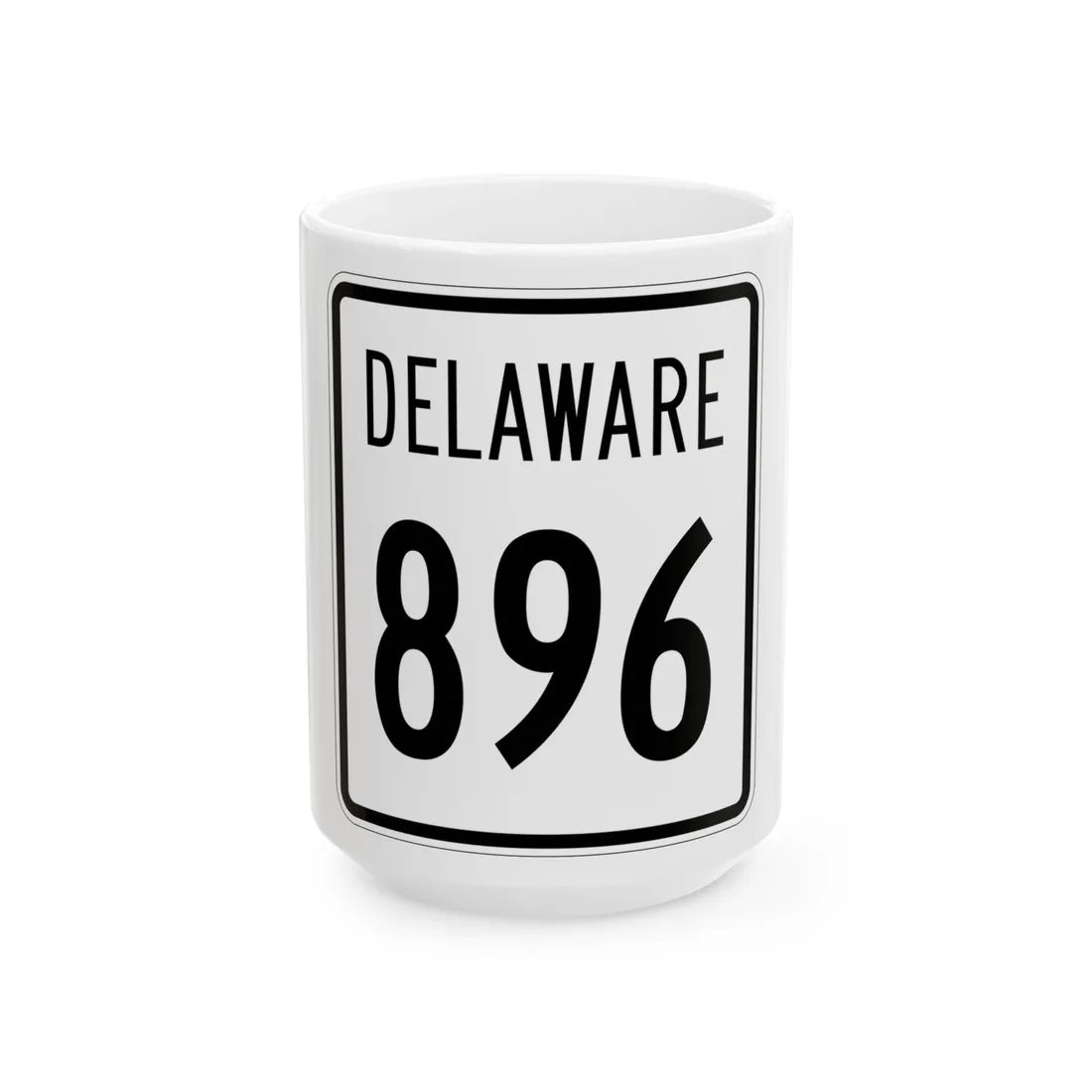 Delaware 896 1955 (Delaware) (Road Sign) White Coffee Mug 15oz - Go Mug Yourself
