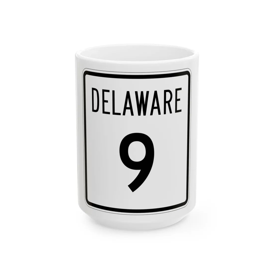 Delaware 9 1955 (Delaware) (Road Sign) White Coffee Mug 15oz - Go Mug Yourself