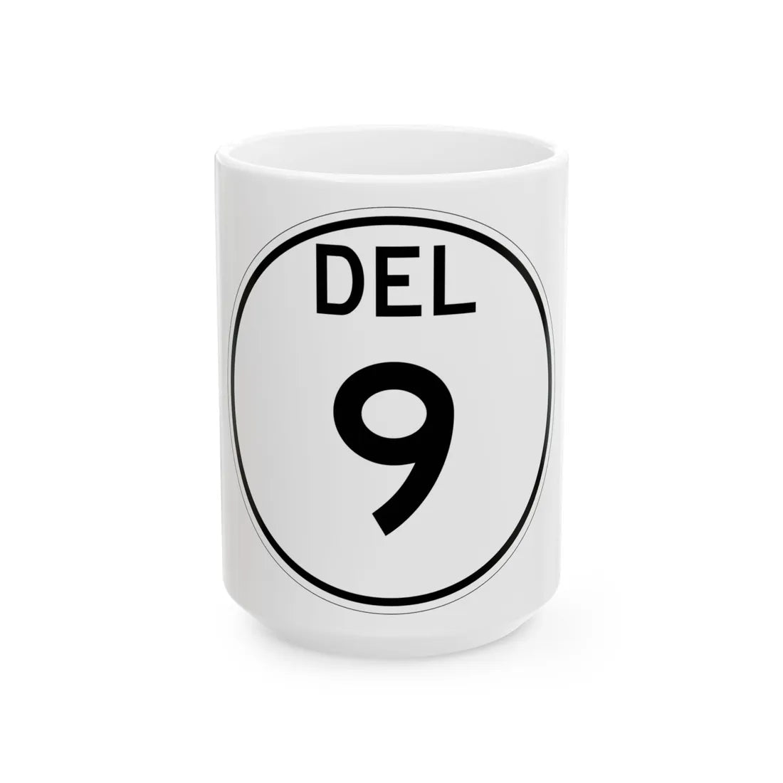 Delaware 9 1964 (Delaware) (Road Sign) White Coffee Mug 15oz - Go Mug Yourself