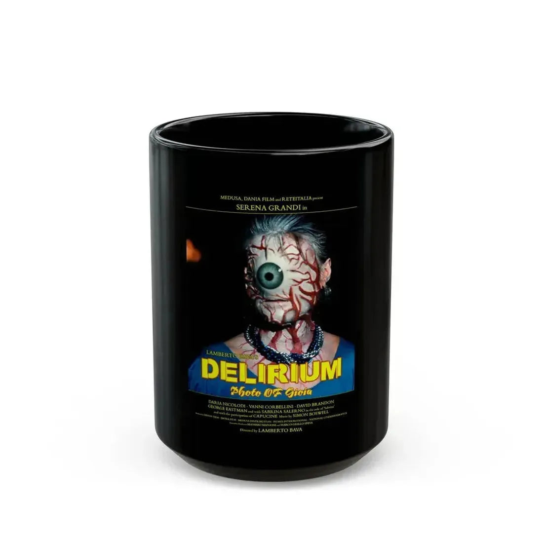 DELIRIUM PHOTO OF GIOIA (2) 1987 Movie Poster - Black Coffee Mug 15oz - Go Mug Yourself
