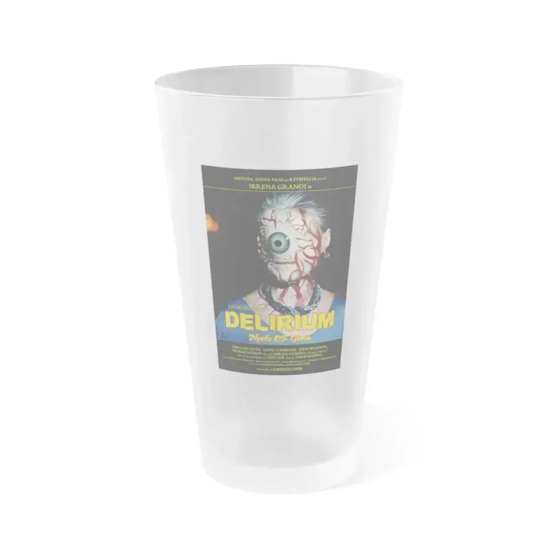 DELIRIUM PHOTO OF GIOIA (2) 1987 Movie Poster - Frosted Pint Glass 16oz 16oz Frosted - Go Mug Yourself