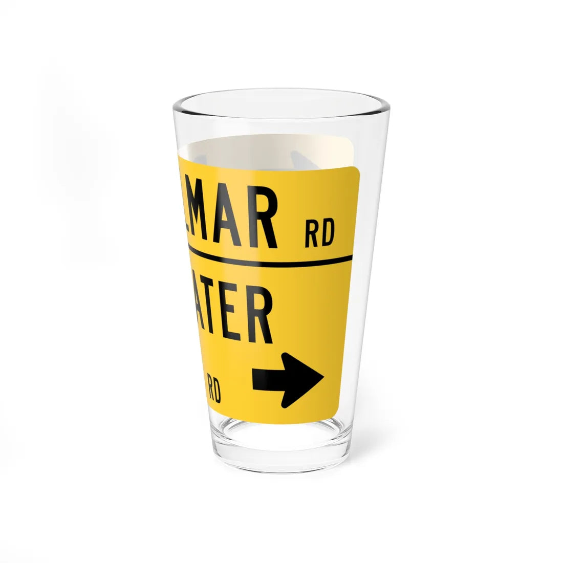 DELMAR w BLACKWATER BRANCH MUTCD-DE W16-8a-DE (Delaware) (Road Sign) Pint Glass 16oz - Go Mug Yourself