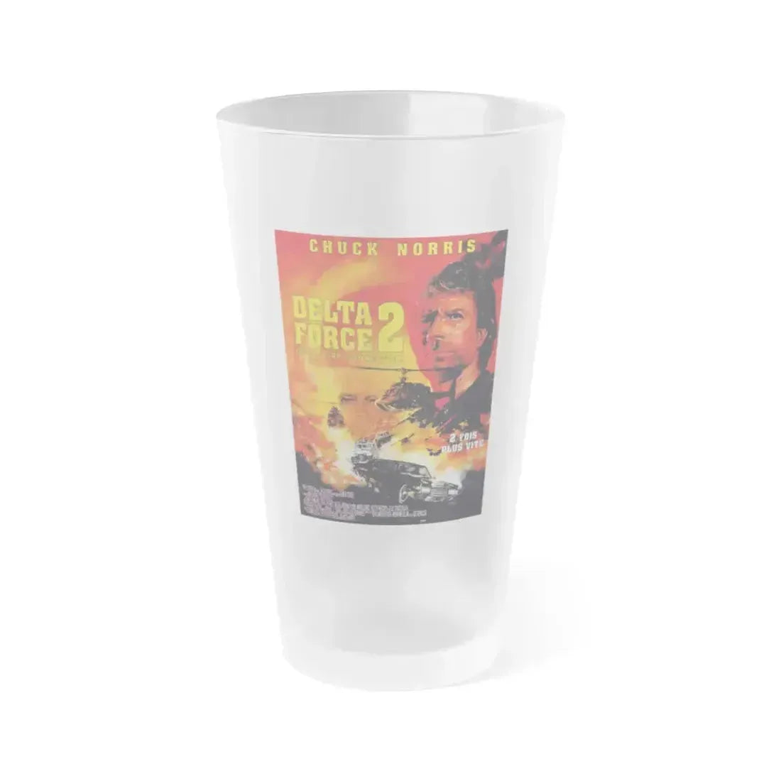 DELTA FORCE 2 (FRENCH) 1990 Movie Poster - Frosted Pint Glass 16oz 16oz Frosted - Go Mug Yourself