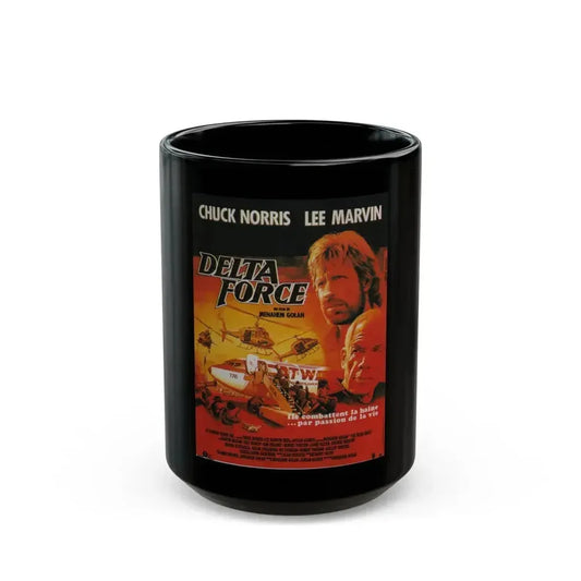 DELTA FORCE (FRENCH) 1986 Movie Poster - Black Coffee Mug 15oz - Go Mug Yourself