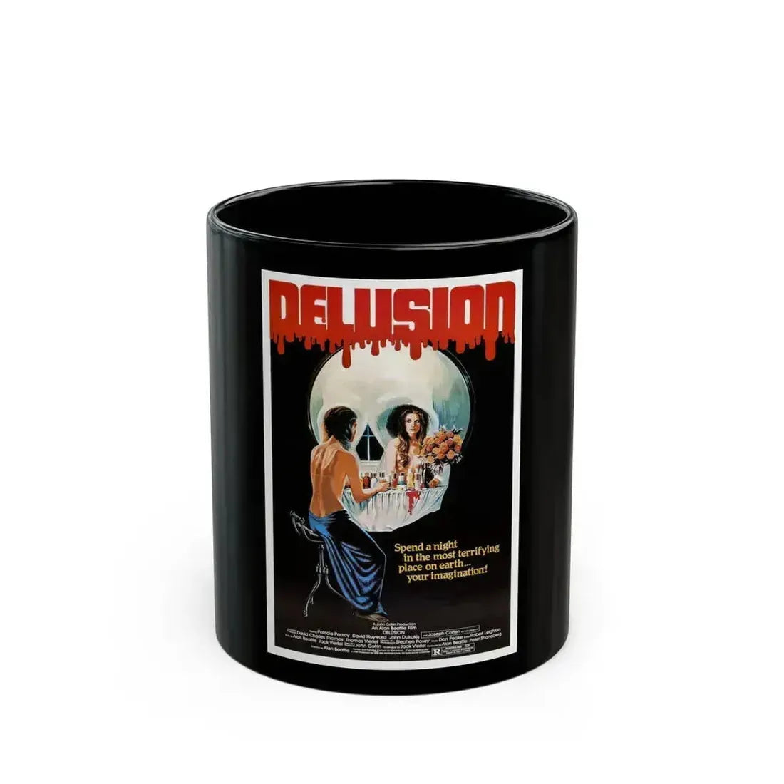 DELUSION (THE HOUSE WHERE DEATH LIVES) 1980 Movie Poster - Black Coffee Mug 11oz - Go Mug Yourself