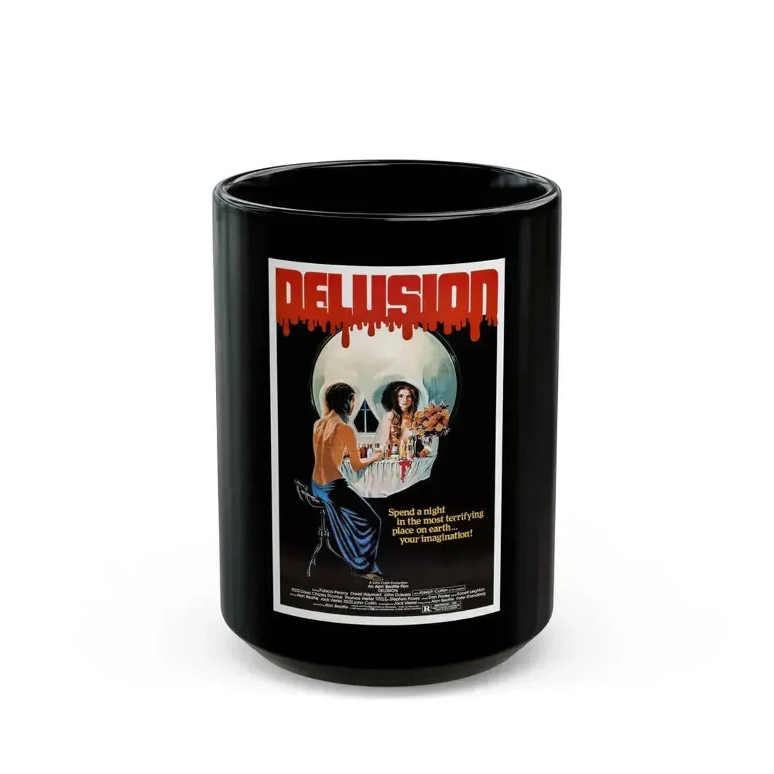 DELUSION (THE HOUSE WHERE DEATH LIVES) 1980 Movie Poster - Black Coffee Mug 15oz - Go Mug Yourself