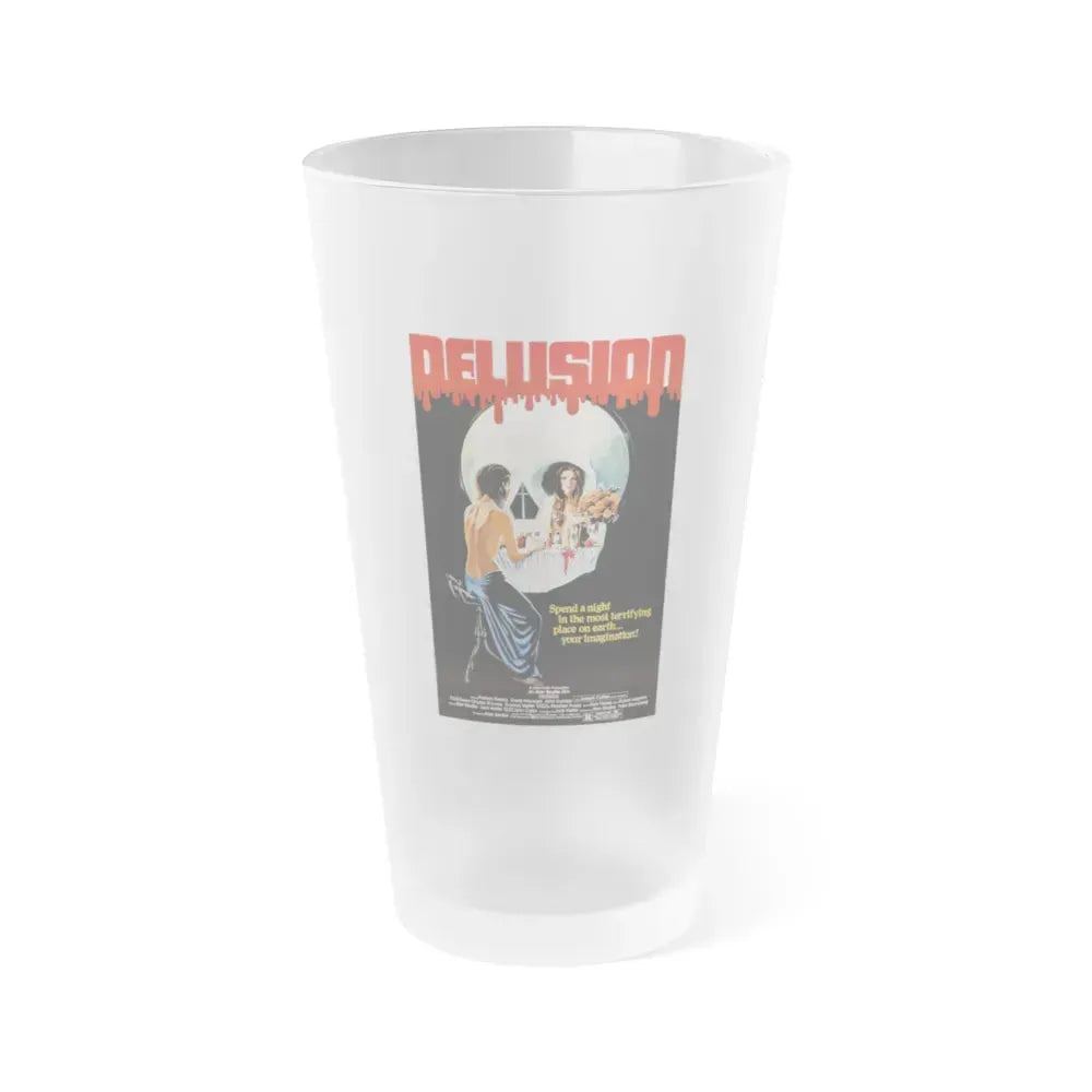 DELUSION (THE HOUSE WHERE DEATH LIVES) 1980 Movie Poster - Frosted Pint Glass 16oz 16oz Frosted - Go Mug Yourself