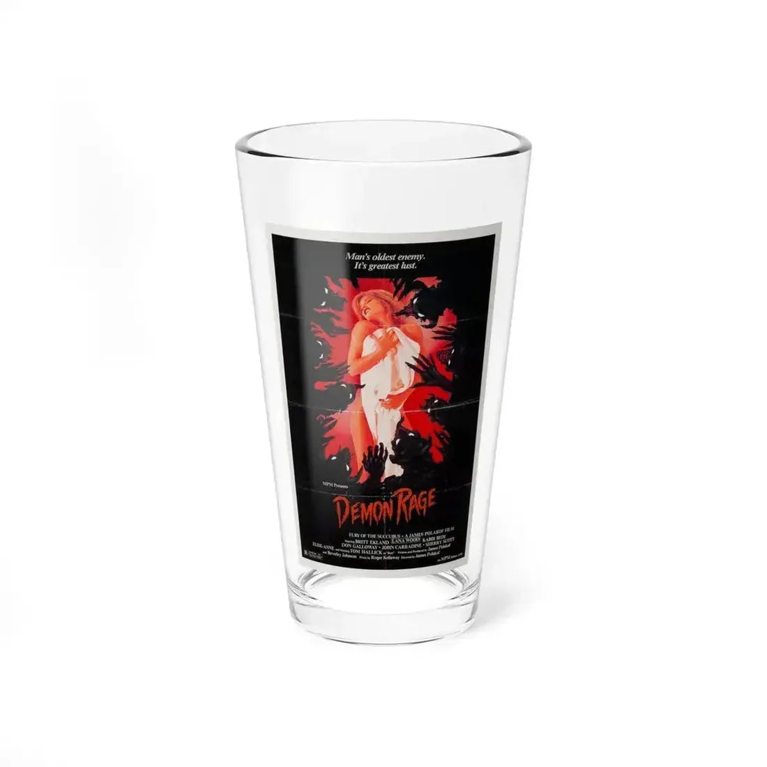DEMON RAGE (FURY OF THE SUCCUBUS) 1982 Movie Poster - Pint Glass 16oz 16oz - Go Mug Yourself