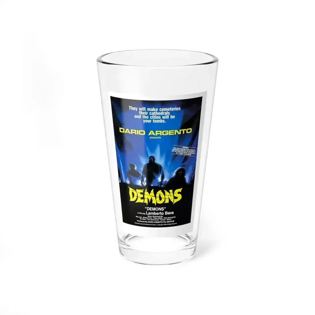 DEMONS 1985 Movie Poster - Pint Glass 16oz 16oz - Go Mug Yourself