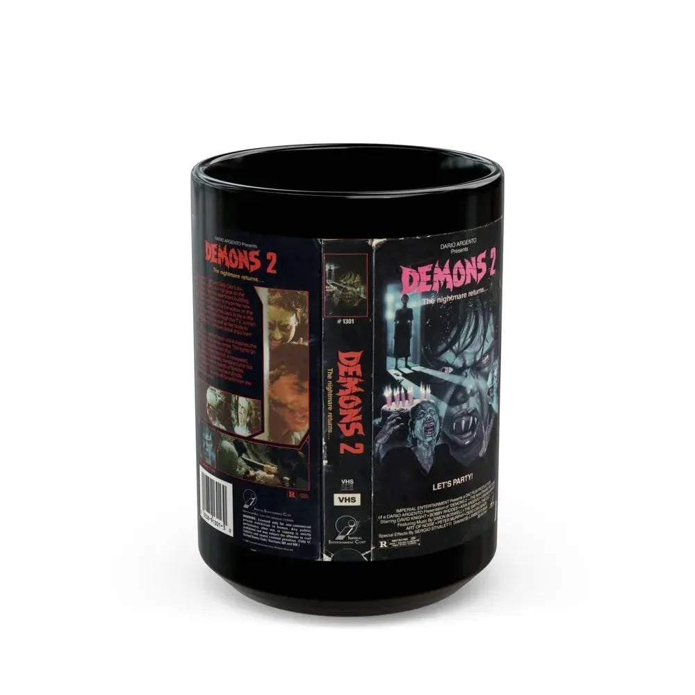 DEMONS 2 (VHS COVER) - Black Coffee Mug 15oz - Go Mug Yourself