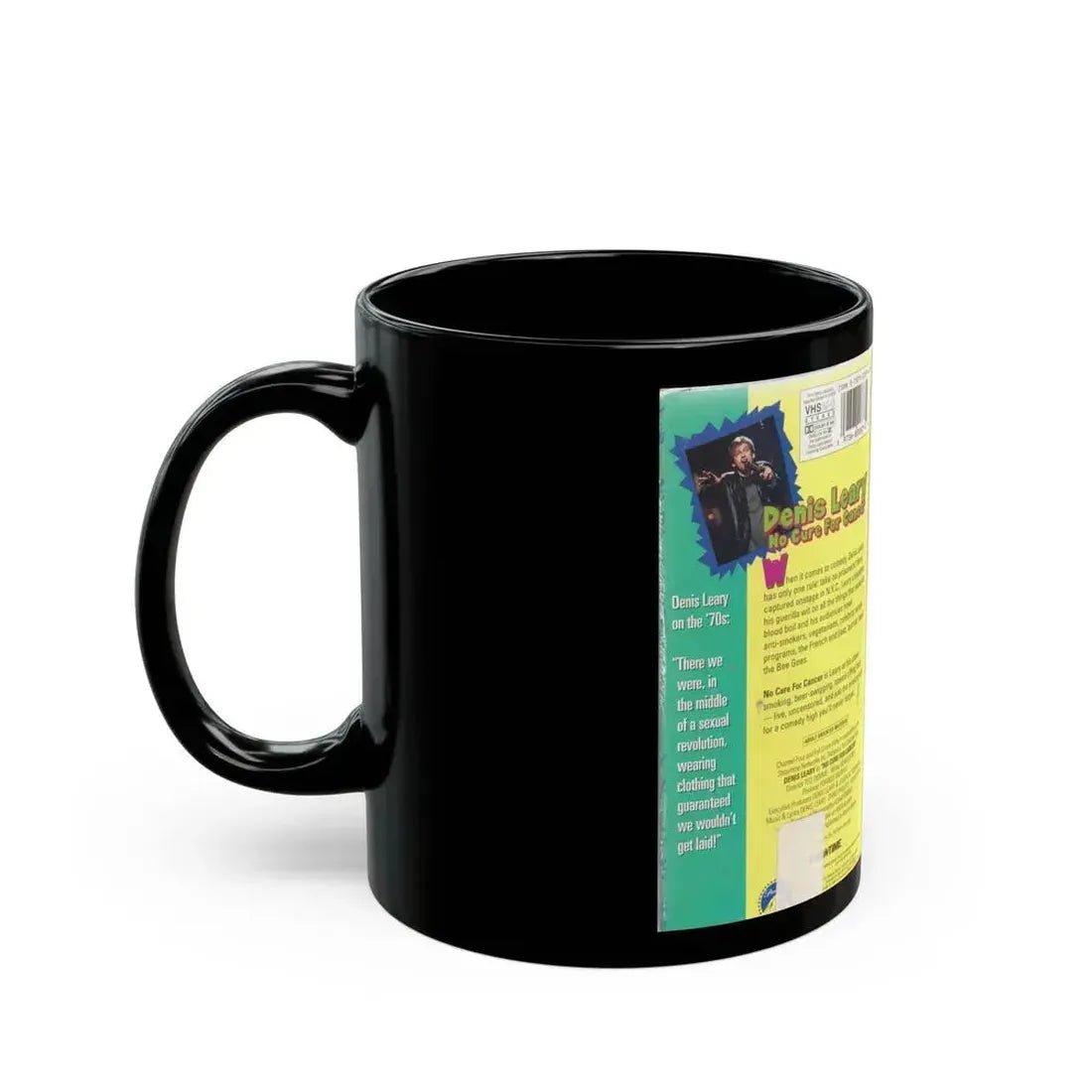 DENIS LEARY NO CURE FOR CANCER (VHS COVER) - Black Coffee Mug - Go Mug Yourself