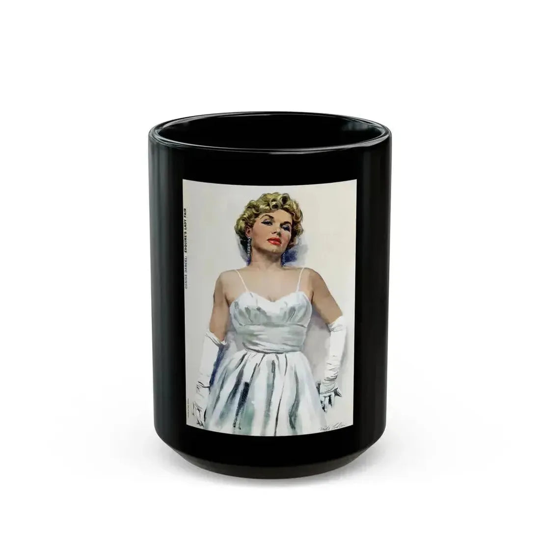 Denise Darcel - Esquire's Lady Fair, Esquire, April 1956 - Black Coffee Mug 15oz - Go Mug Yourself