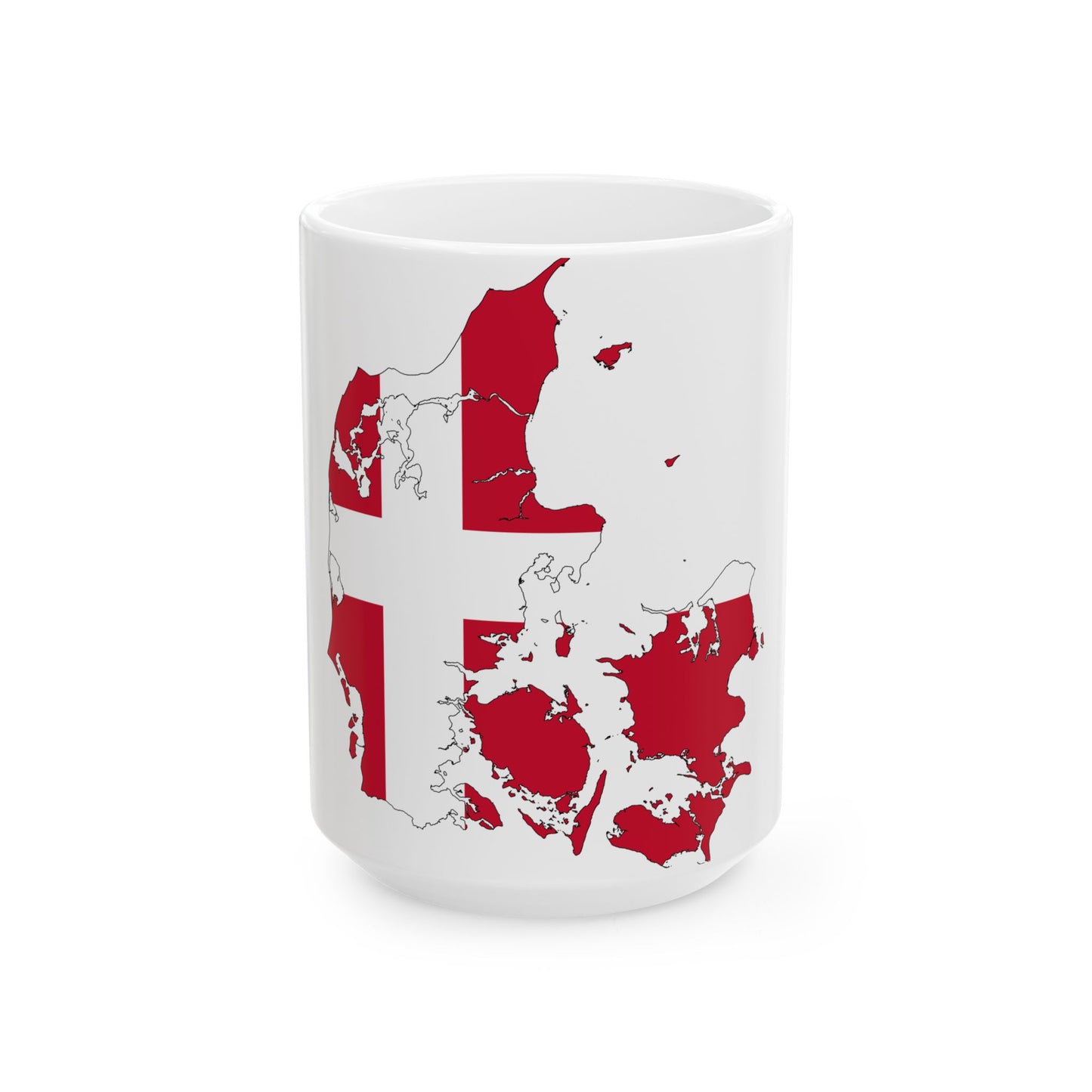 Denmark-Flagmap (Denmark) White Coffee Mug-15oz-Go Mug Yourself