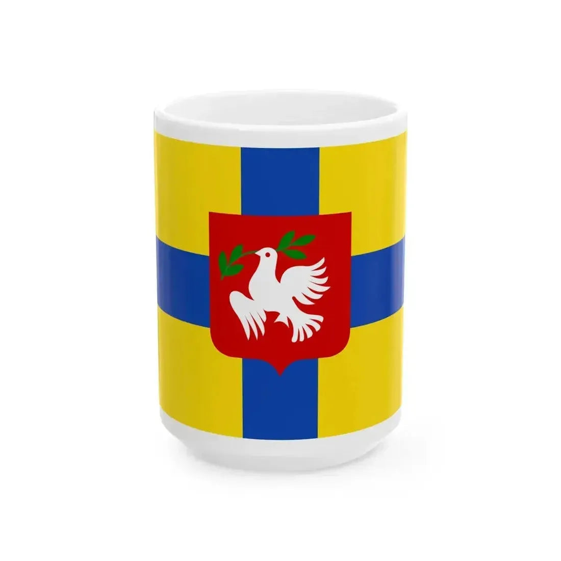 Dentergem flag (Belgium) White Coffee Mug 15oz - Go Mug Yourself