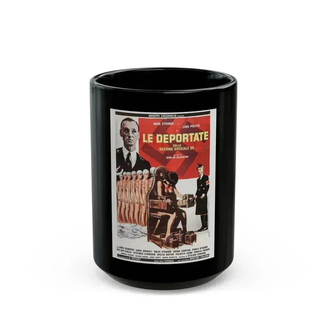DEPORTED WOMEN OF THE SS SPECIAL SECTION 1976 Movie Poster - Black Coffee Mug 15oz - Go Mug Yourself