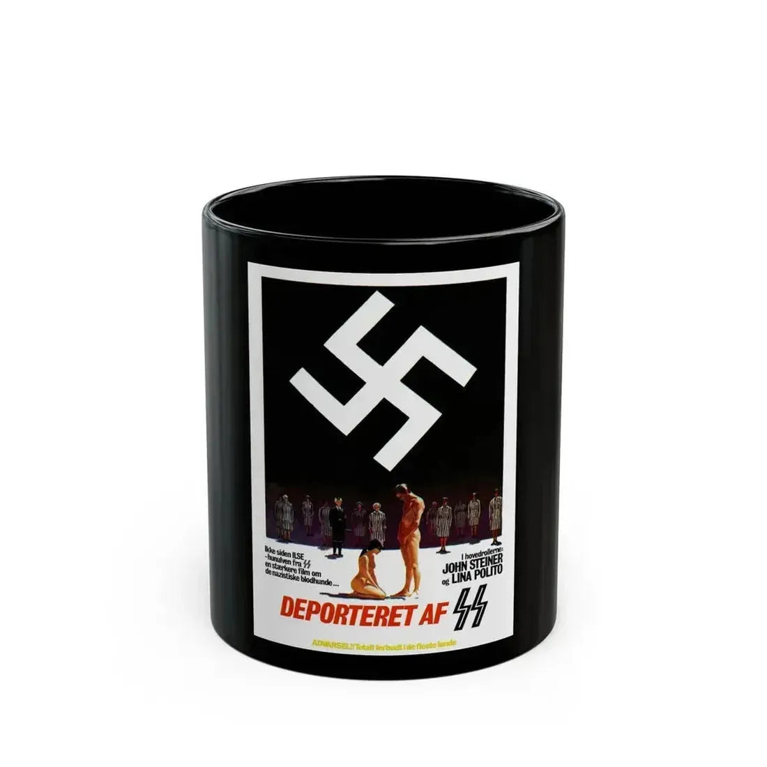 DEPORTED WOMEN OF THE SS SPECIAL SECTION (DANISH) 1976 Movie Poster - Black Coffee Mug 11oz - Go Mug Yourself