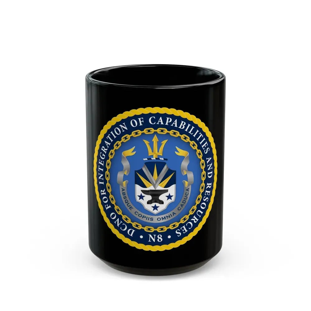 Deputy Chief of Naval Operations for Integration of Capabilities and Resources N8 (U.S. Navy) Black Coffee Mug 15oz - Go Mug Yourself