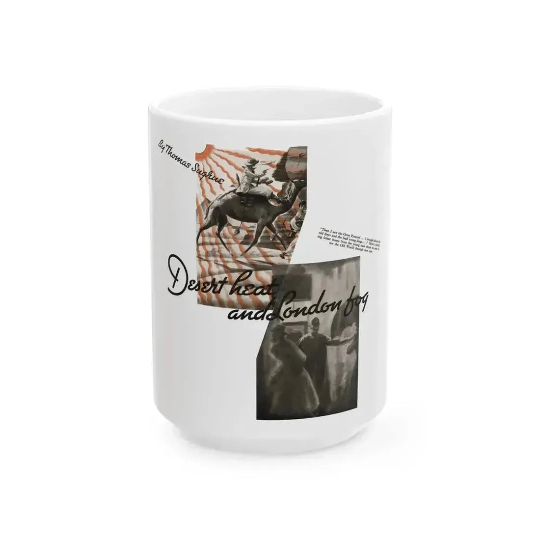 Desert Heat and London Fog, The American Magazine, January 1935 - White Coffee Mug 15oz - Go Mug Yourself