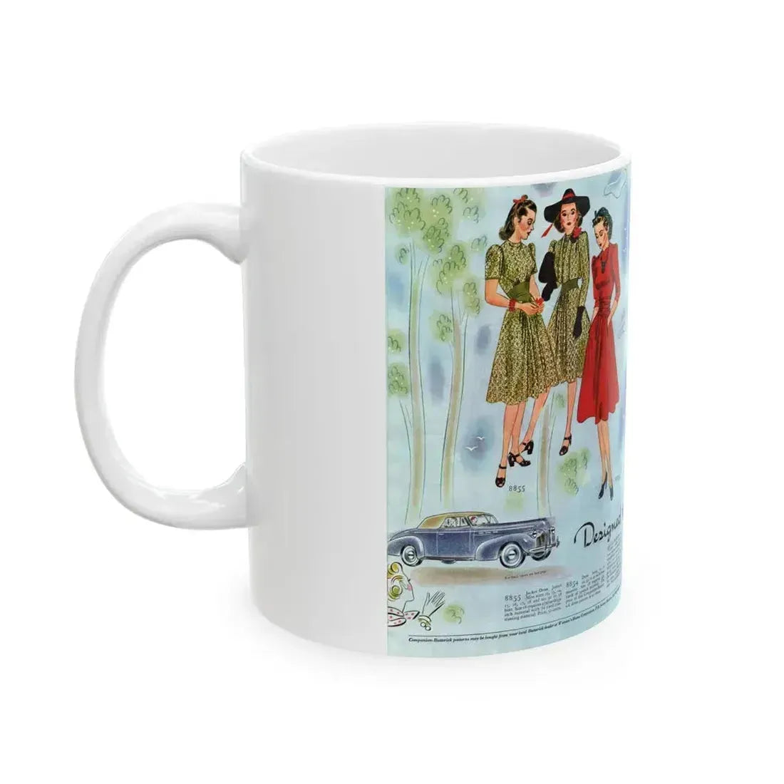 Designed to Go Places, Woman's Home Companion, April 1940 - White Coffee Mug - Go Mug Yourself