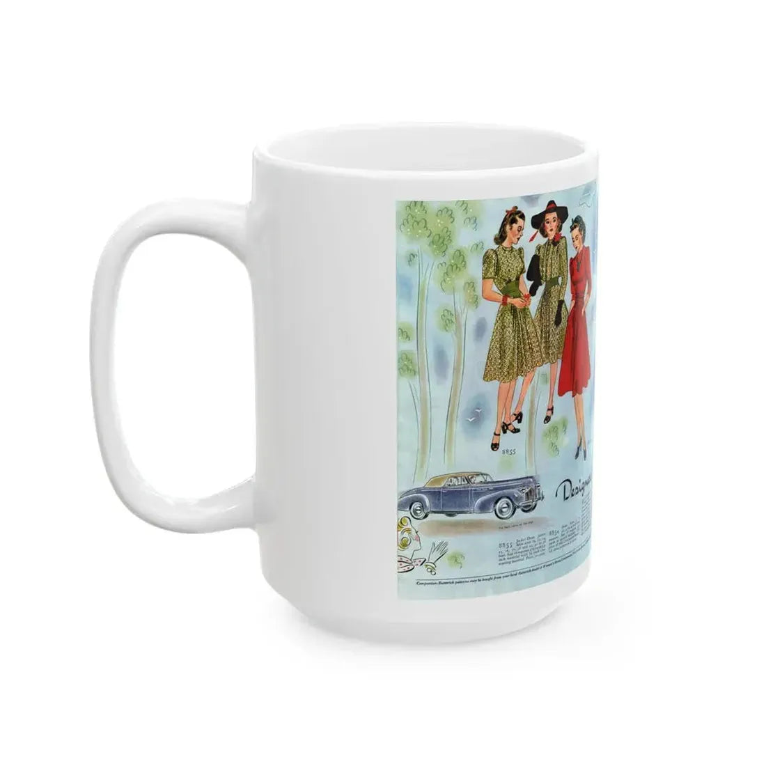 Designed to Go Places, Woman's Home Companion, April 1940 - White Coffee Mug - Go Mug Yourself