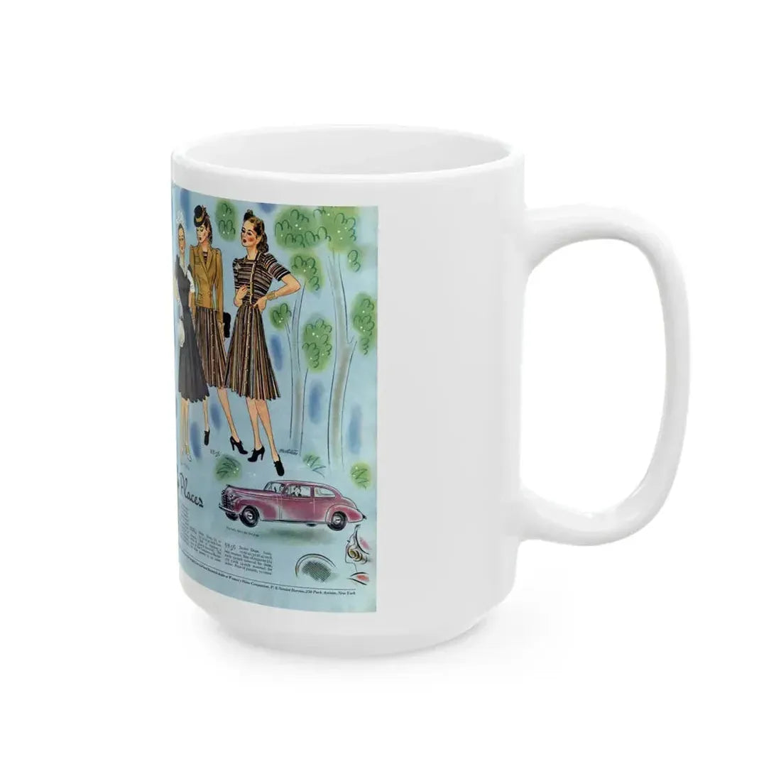 Designed to Go Places, Woman's Home Companion, April 1940 - White Coffee Mug - Go Mug Yourself