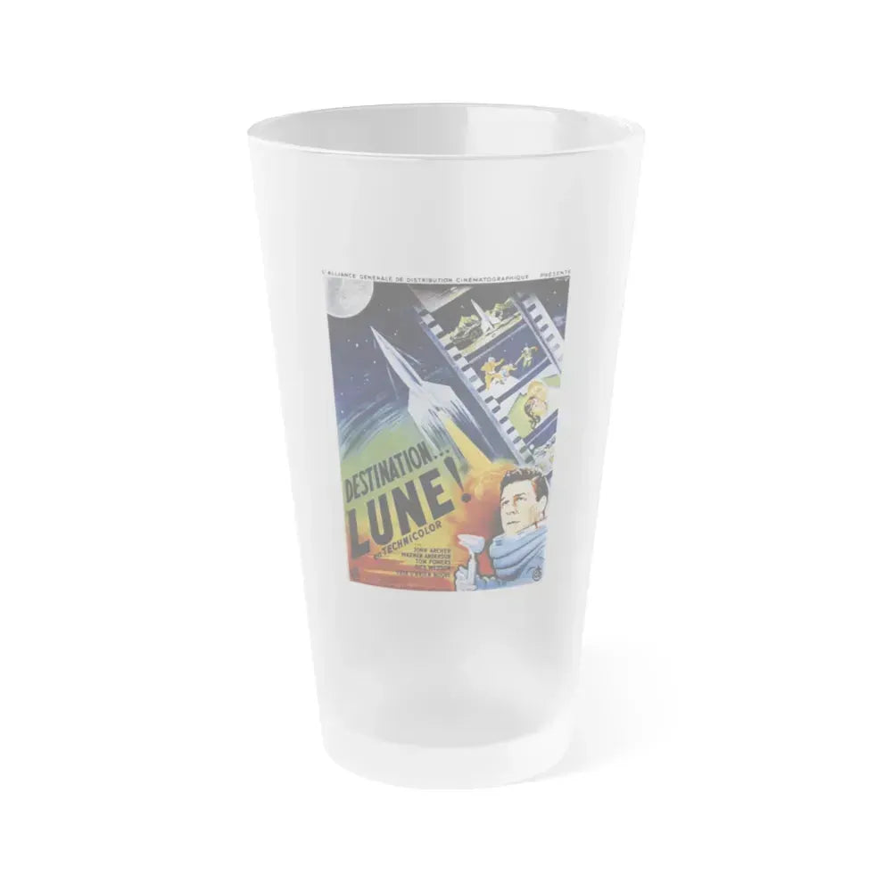 DESTINATION MOON (FRENCH) 1950 Movie Poster - Frosted Pint Glass 16oz 16oz Frosted - Go Mug Yourself