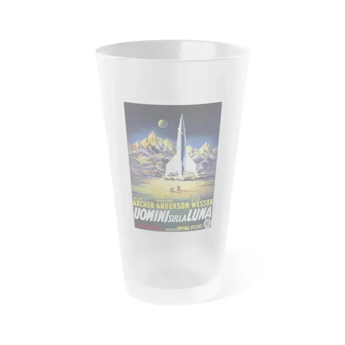 DESTINATION MOON (ITALIAN) 1950 Movie Poster - Frosted Pint Glass 16oz 16oz Frosted - Go Mug Yourself