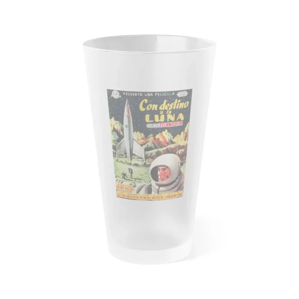 DESTINATION MOON (SPANISH) 1950 Movie Poster - Frosted Pint Glass 16oz 16oz Frosted - Go Mug Yourself