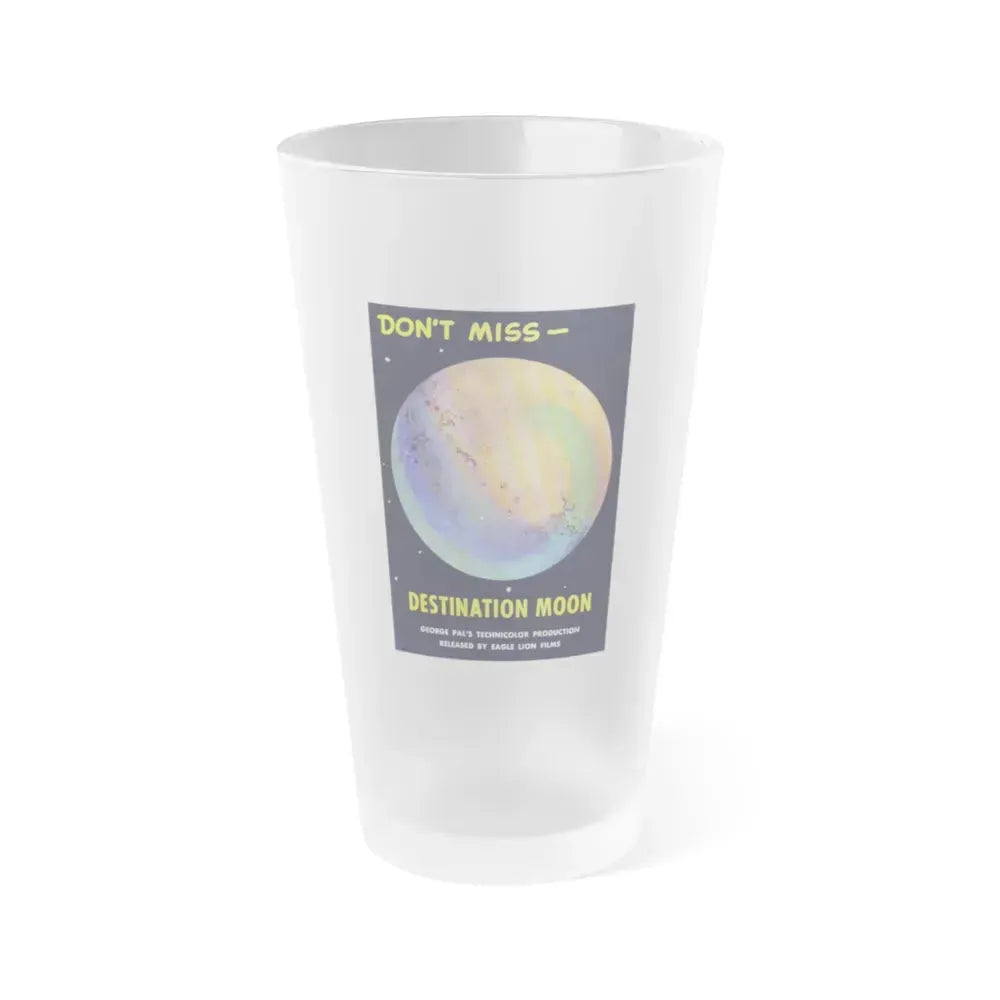 DESTINATION MOON (TEASER) 1950 Movie Poster - Frosted Pint Glass 16oz 16oz Frosted - Go Mug Yourself