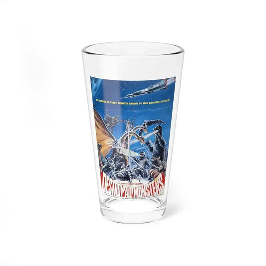 DESTROY ALL MONSTERS (2) GODZILLA 1968 Movie Poster - Pint Glass 16oz 16oz - Go Mug Yourself