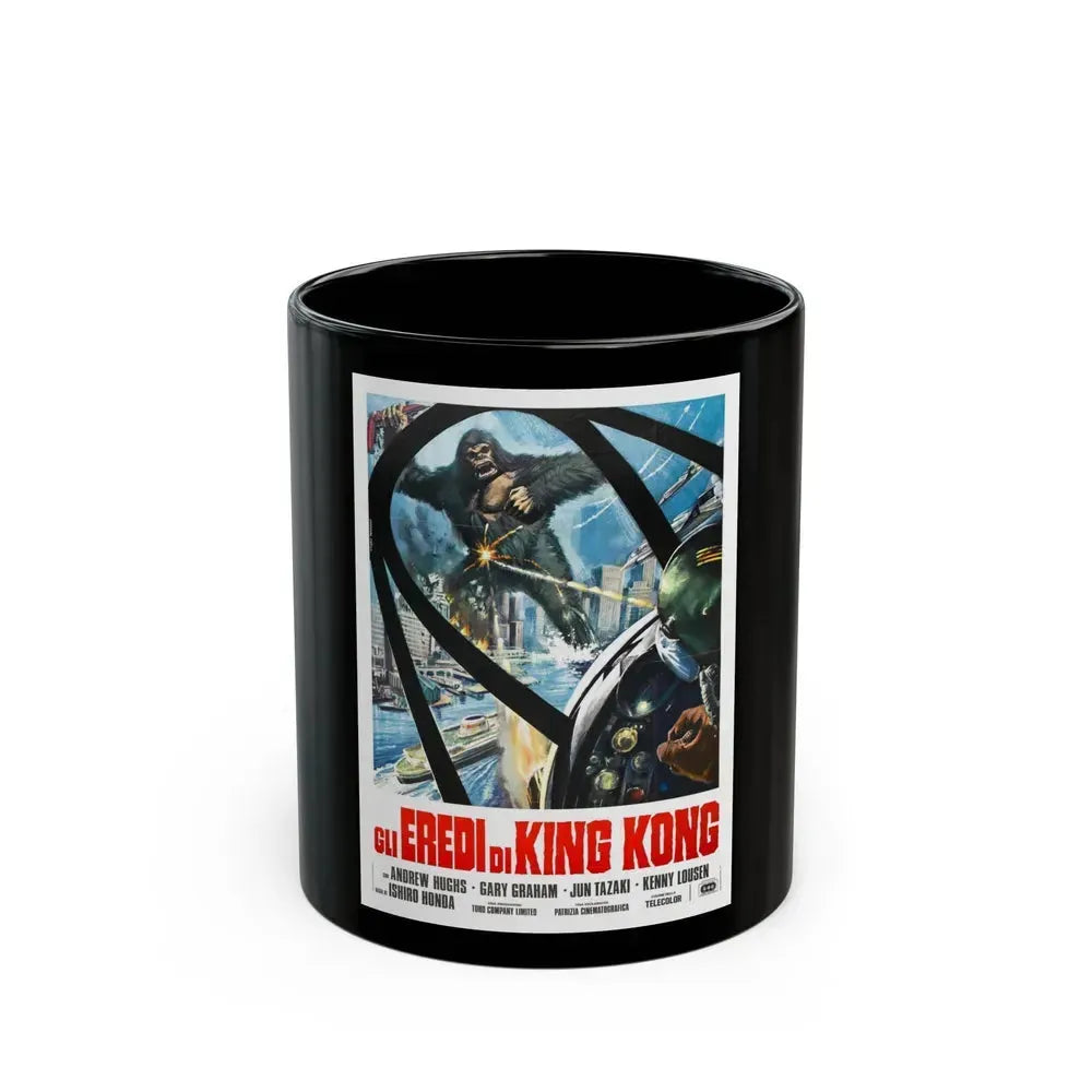 DESTROY ALL MONSTERS (3) GODZILLA 1968 Movie Poster - Black Coffee Mug 11oz - Go Mug Yourself