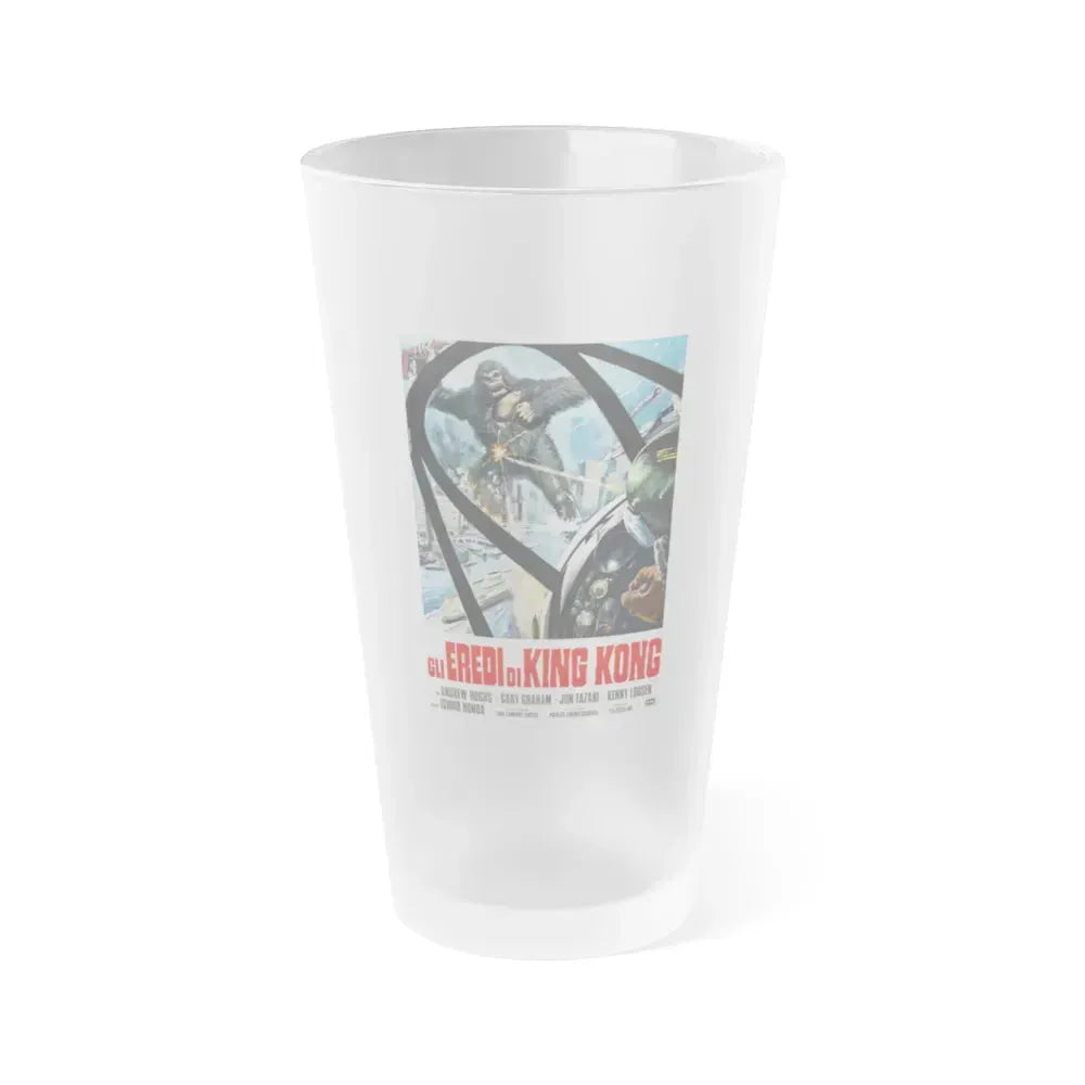 DESTROY ALL MONSTERS (3) GODZILLA 1968 Movie Poster - Frosted Pint Glass 16oz 16oz Frosted - Go Mug Yourself