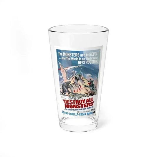 DESTROY ALL MONSTERS (GODZILLA) 1968 Movie Poster - Pint Glass 16oz 16oz - Go Mug Yourself