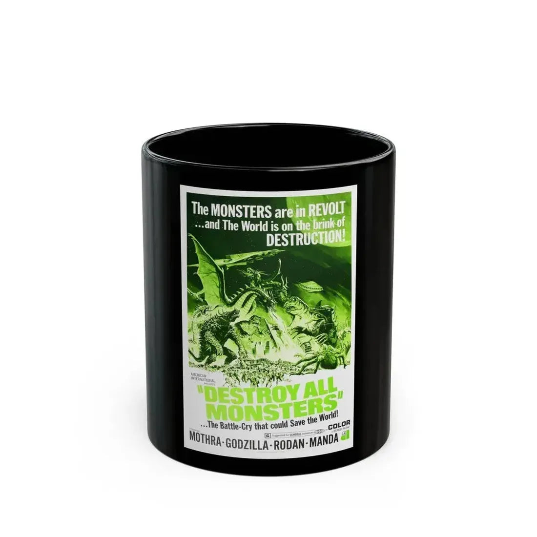 DESTROY ALL MONSTERS (GODZILLA) 2 1968 Movie Poster - Black Coffee Mug 11oz - Go Mug Yourself