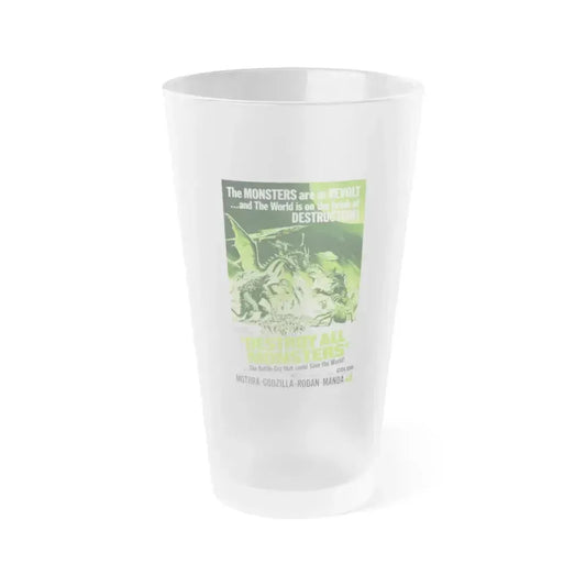 DESTROY ALL MONSTERS (GODZILLA) 2 1968 Movie Poster - Frosted Pint Glass 16oz 16oz Frosted - Go Mug Yourself