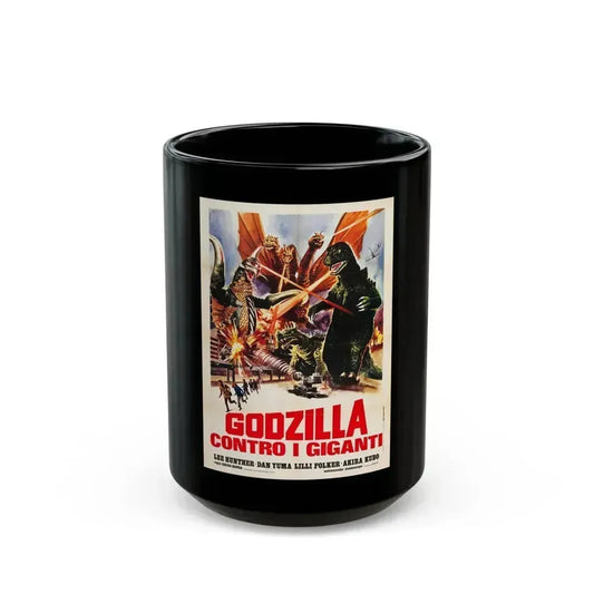 DESTROY ALL MONSTERS (GODZILLA) 3 1968 Movie Poster - Black Coffee Mug 15oz - Go Mug Yourself