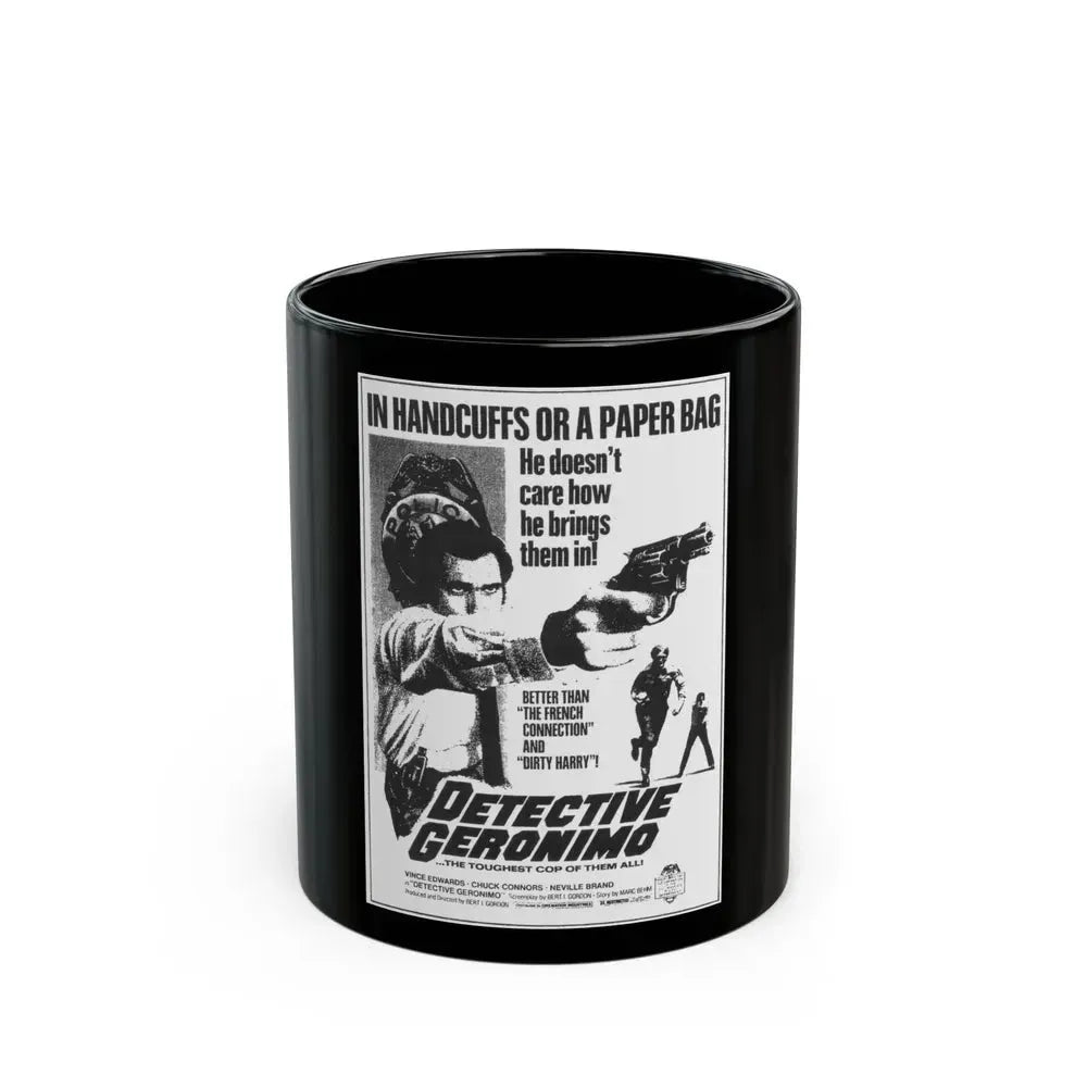 DETECTIVE GERONIMO (THE MAD BOMBER) 1973 Movie Poster - Black Coffee Mug 11oz - Go Mug Yourself